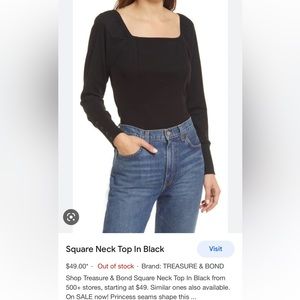 Treasure & bond square neck too long sleeve size small NWT